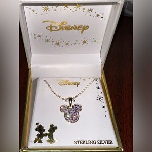 Mickey Mouse 18K SS necklace. Never worn, in box
